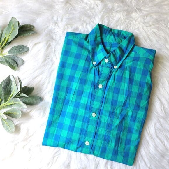 J. CREW Men's Small Plaid Lightweight Dress Shirt - Picture 1 of 6